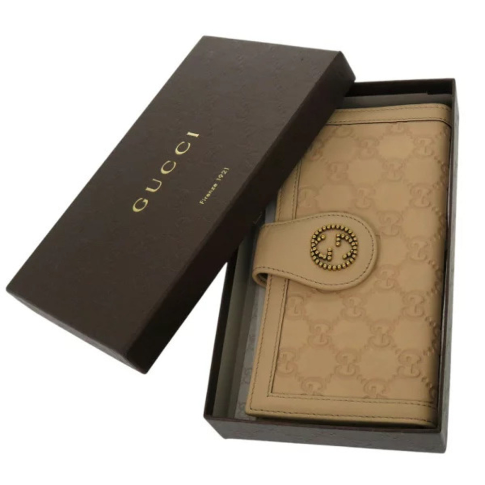 Gucci Guccissima GG Leather Beige Long Wallet Billfold - Picture 2 of 6